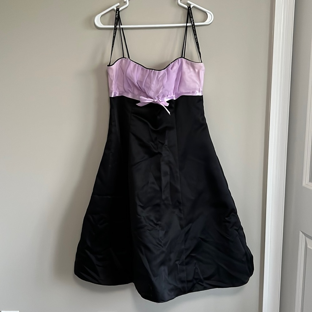 Zum Zum black and light purple spaghetti strap dress with shawl